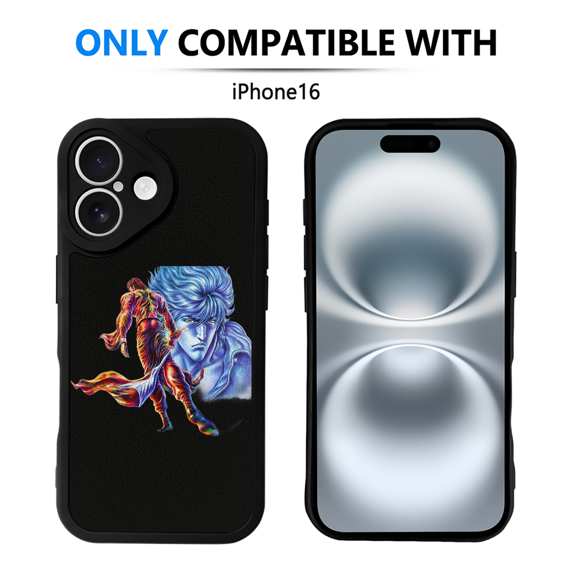 （画像用） 北斗の拳 Fist of the North Star 【iPhone 16シリーズ対応】シリコンスマホケース（レザー調） 材質：シリコン